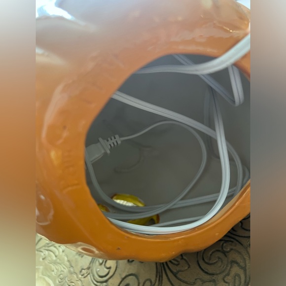 Ceramic Pumpkin Jack O Lantern Hand Painted Halloween Decor - Picture 3 of 3